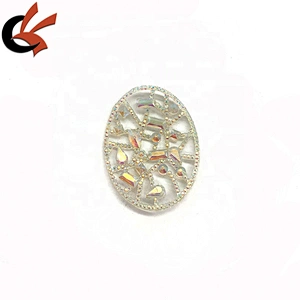Oval shape hollow white AB resin loose rhinestones