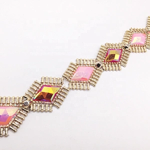 2020 Hot Selling DIY apparel and accessories iron on transfer rhinestone applique chain trims