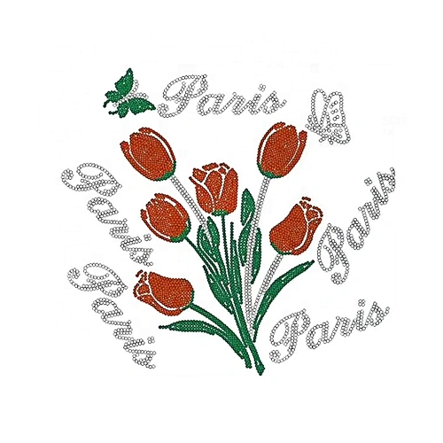 2020 new arrival fashion iron on crystal rhinestone flower heat transfer rhinestone motif