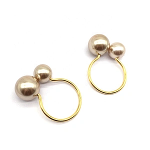 New product 2021 trendy wedding feast handmade champaign gold pearl napkin ring for western restaurant