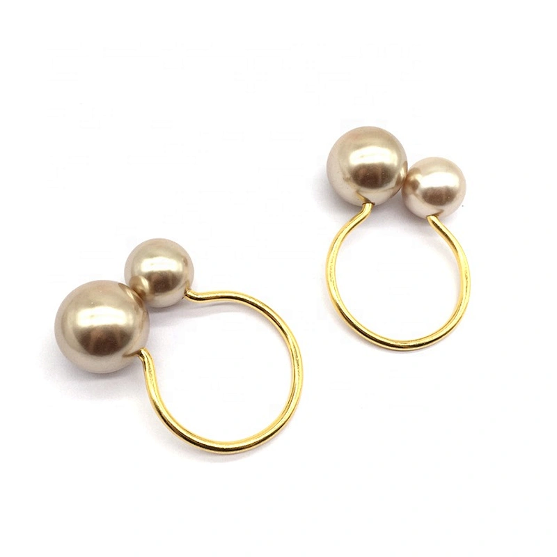 New product 2021 trendy wedding feast handmade champaign gold pearl napkin ring for western restaurant