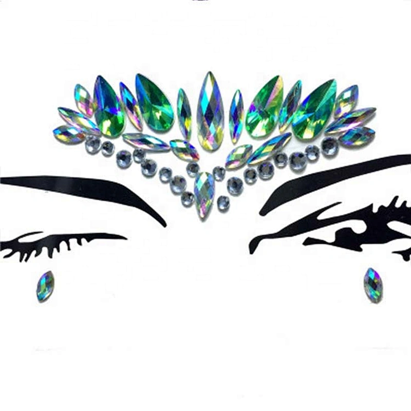 2020 fashion Rhinestone Temporary Tattoo Face Jewels Face Stickers Eyebrow Face Body Jewelry