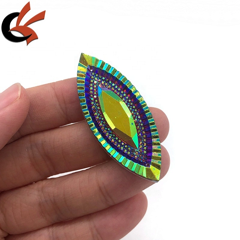 Hot sale 20x50mm horse eye shape large size color AB gems for carnival dress