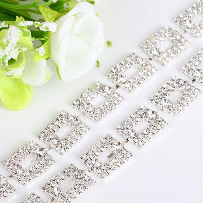 Fashion Crystal Clear Faceted Rhinestone cup Chain Garment Accessories trimming 10yards/roll crystal Rhinestone Chain