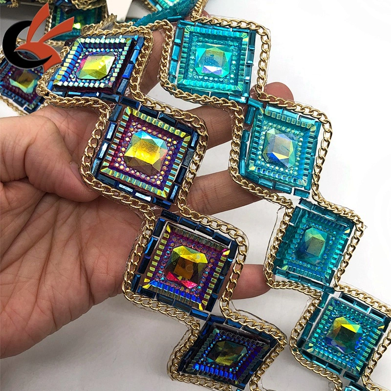 Wholesale unique design sparking hot fix tape apparel trimming