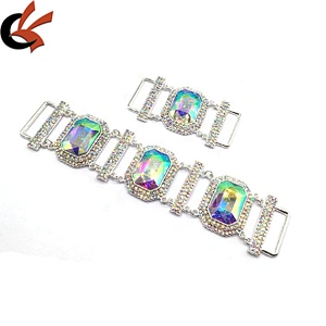 High quality bikinis stores hot selling design wholesale crystal ab rhinestone connector for bikinis