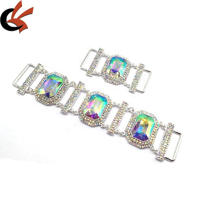 High quality bikinis stores hot selling design wholesale crystal ab rhinestone connector for bikinis