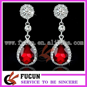 Hot sale bling bling rhinestone design silver earring jewelry for wedding