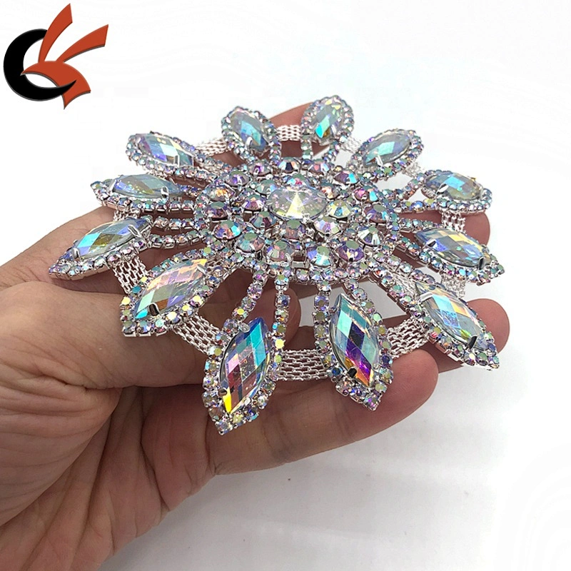 Wholesale Costume Dress Sew On Crystal AB Rhinestone Appliques