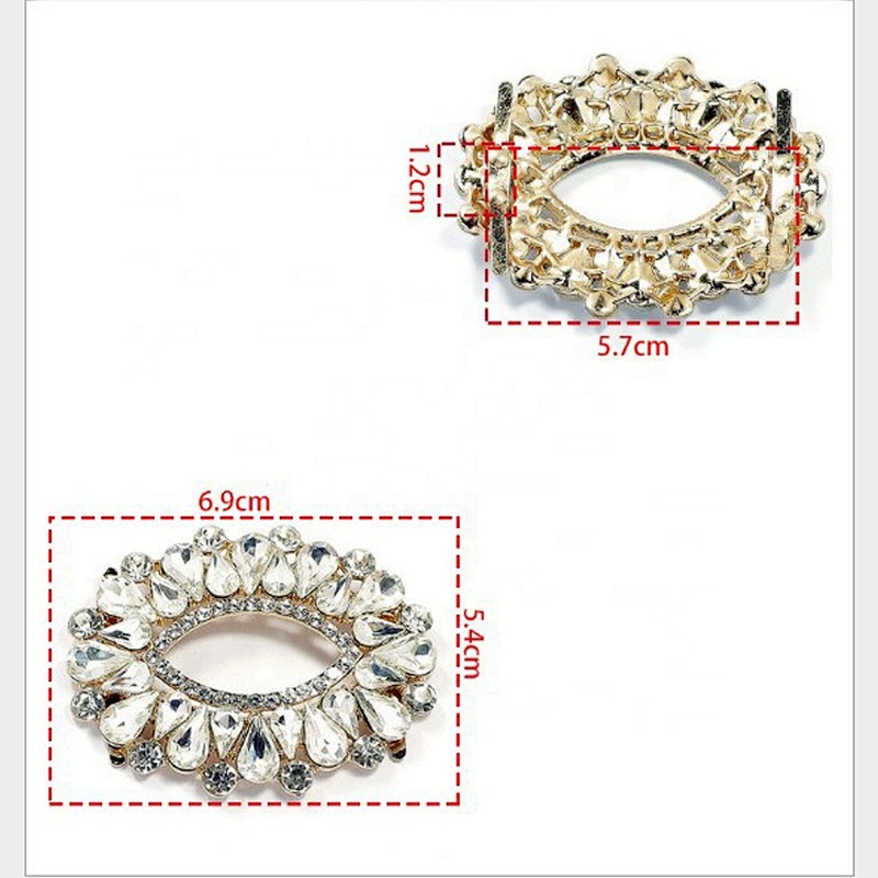 Custom men-made shoelace oval shoe ornament rhinestone buckle shoe tag accessories for women men jewelry