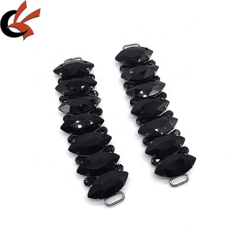 New Making Arrival Black Glass Beads Bikini Connectors Solid Color Bikini Swimwear Ornament Buckle