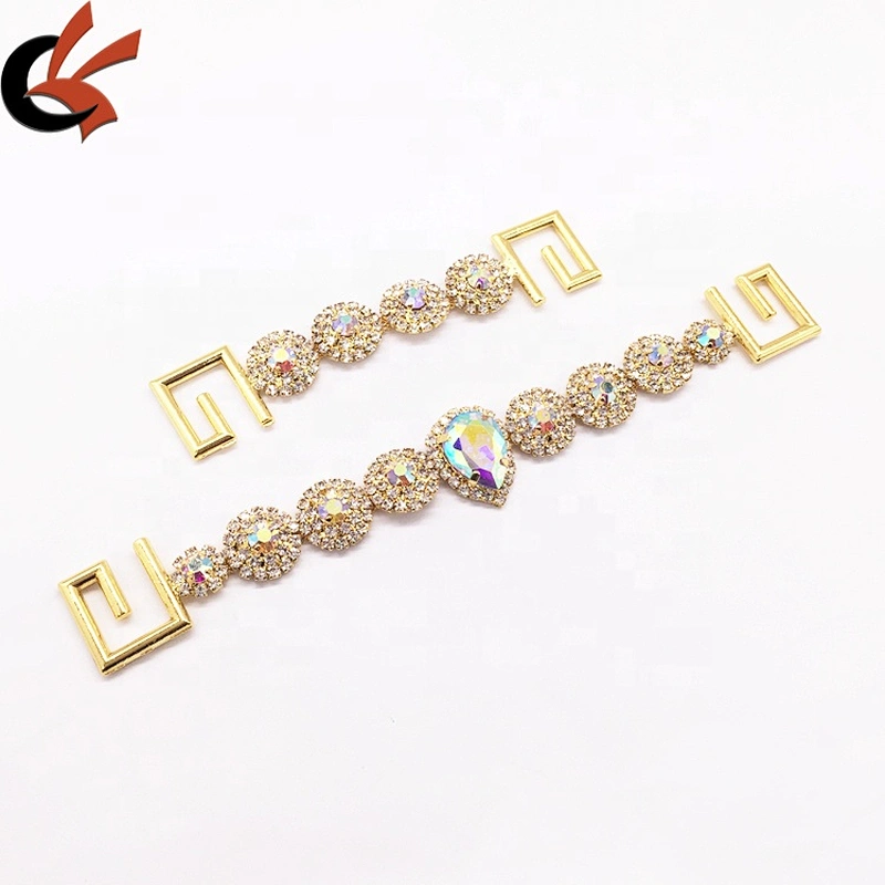 Custom Elegant Hot Sale Wholesale Metal Accessories Top & Hip Crystal AB Rhinestone Bikini Connector