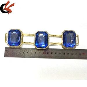 Rhinestone buckle bikini blue jewelry connector for factory price gold chain bikini connector