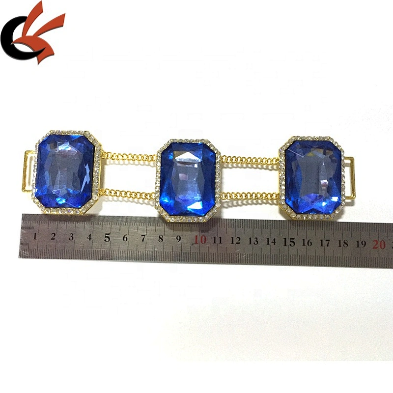Rhinestone buckle bikini blue jewelry connector for factory price gold chain bikini connector
