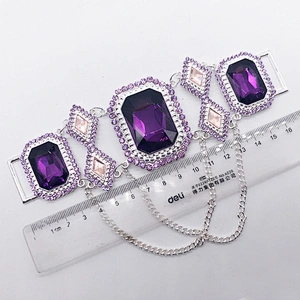 2020 fashion style  Diamante Rhinestone Chain Glass Stone Bikini Connector  for swimwear