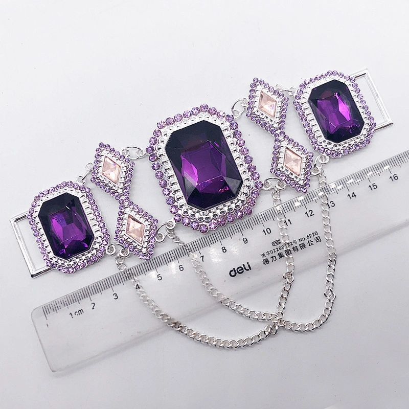 2020 fashion style  Diamante Rhinestone Chain Glass Stone Bikini Connector  for swimwear