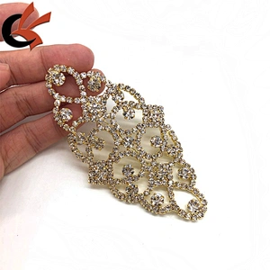 Gold clear crystal rhinestone appliques