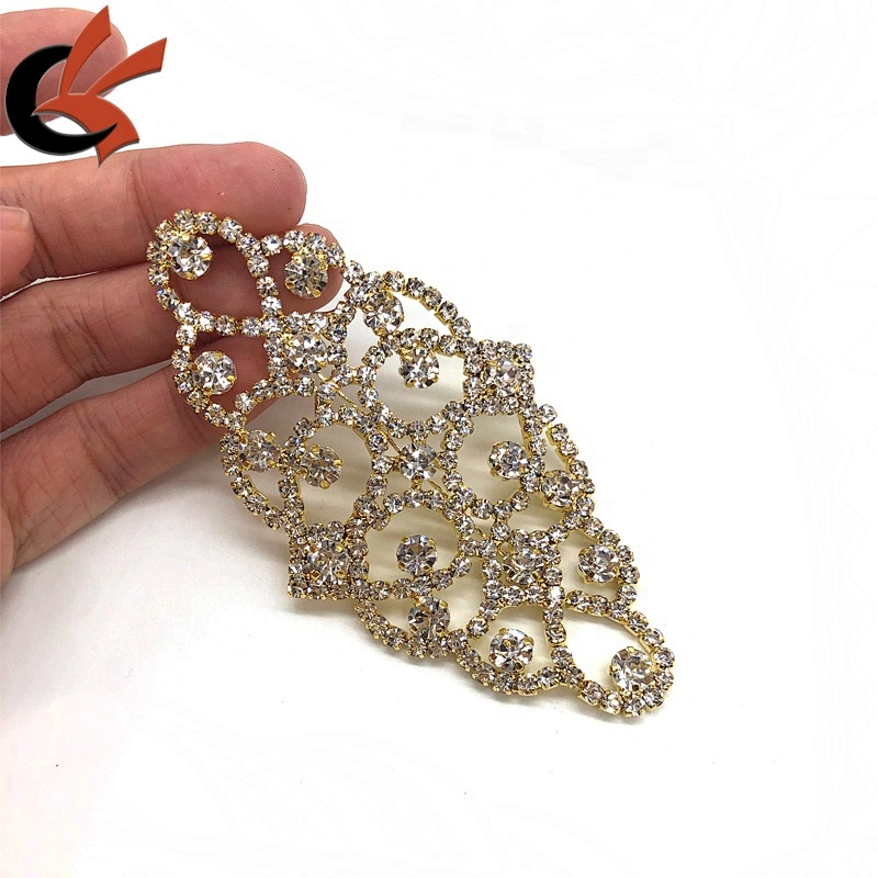 Gold clear crystal rhinestone appliques