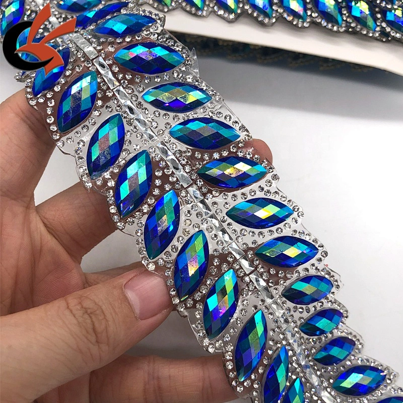 adhesive costume decoration trim rhinestone chain hot fix crystal trim