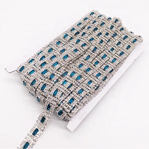 Crystal Rhinestone Main Stone Blue Glass Silver Plated Jewelry Trimmings