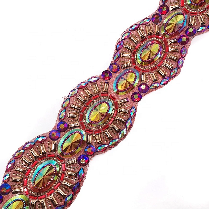 Wholesale Carnival Dress Decorative Hot Fix Resin Rhinestone Trimming Motif
