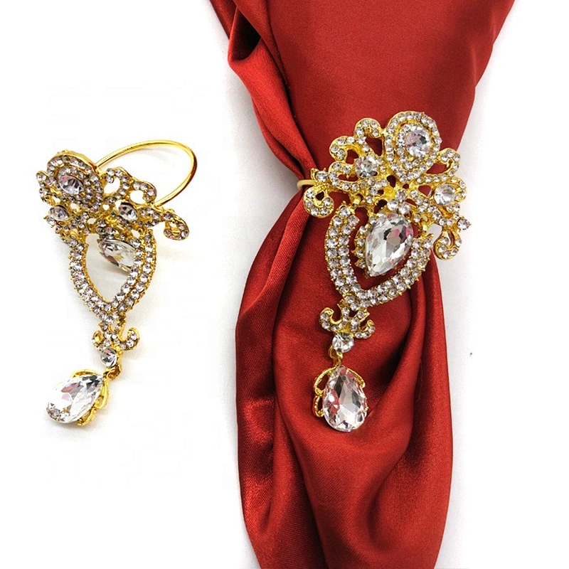wholesale table Jewelry handing Crystal Wedding rhinestone Napkin Ring