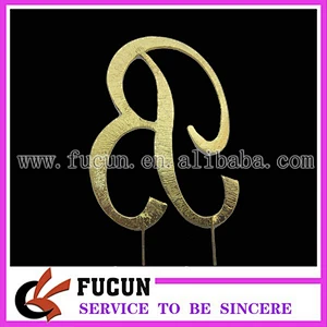 Monogram GOLD Cake Topper in any letter A B C D E F G H I J K L M N O P Q R S T U V W X Y Z