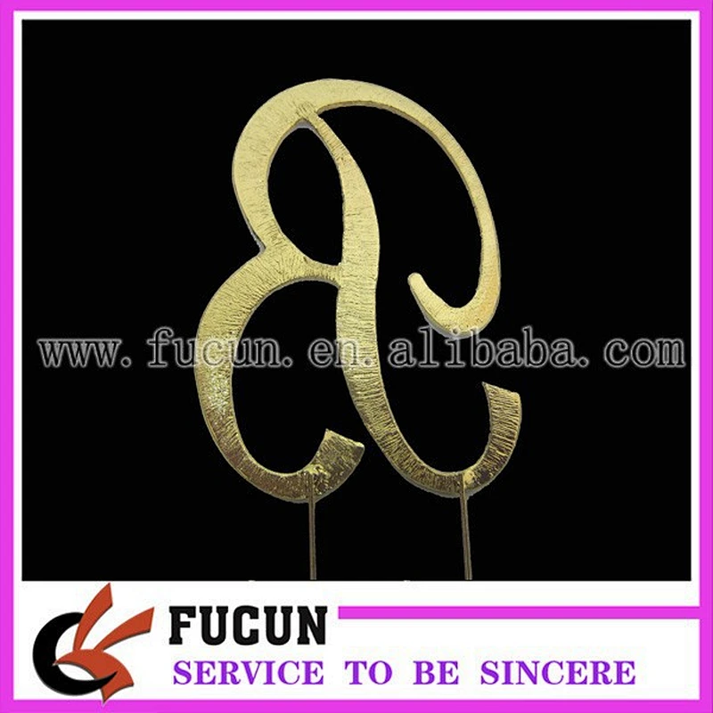 Monogram GOLD Cake Topper in any letter A B C D E F G H I J K L M N O P Q R S T U V W X Y Z
