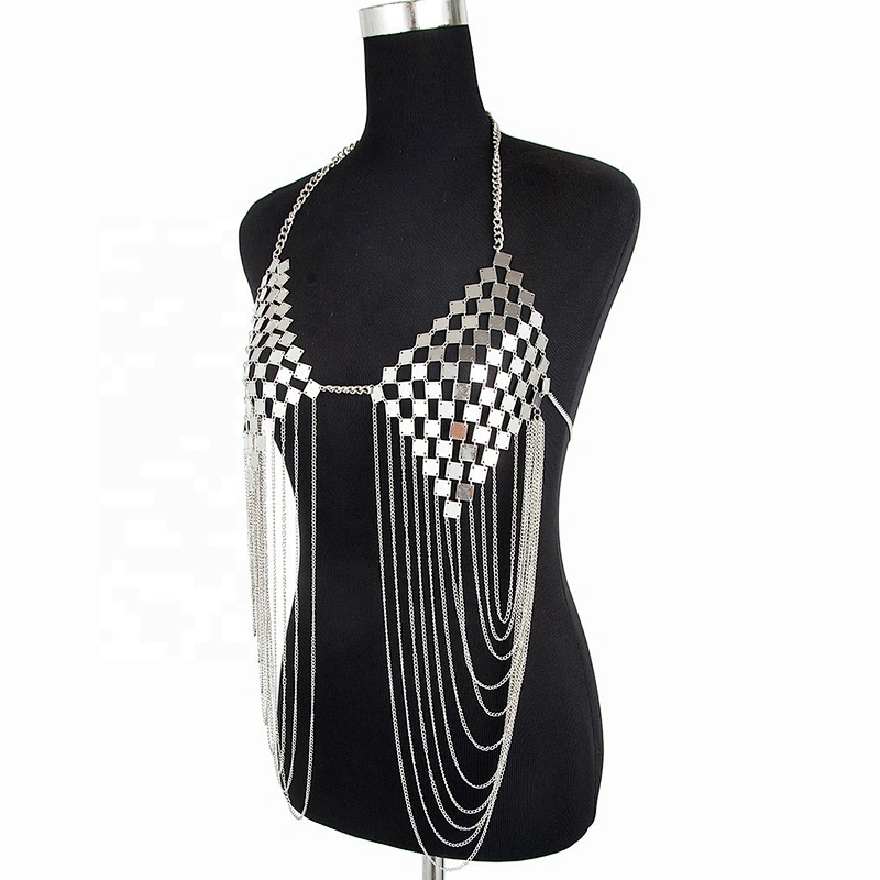 New Product Hot Selling Sequin Metal Bra Clothing Chain Long Tassel Layered Sexy Slave Body Bikini Chain