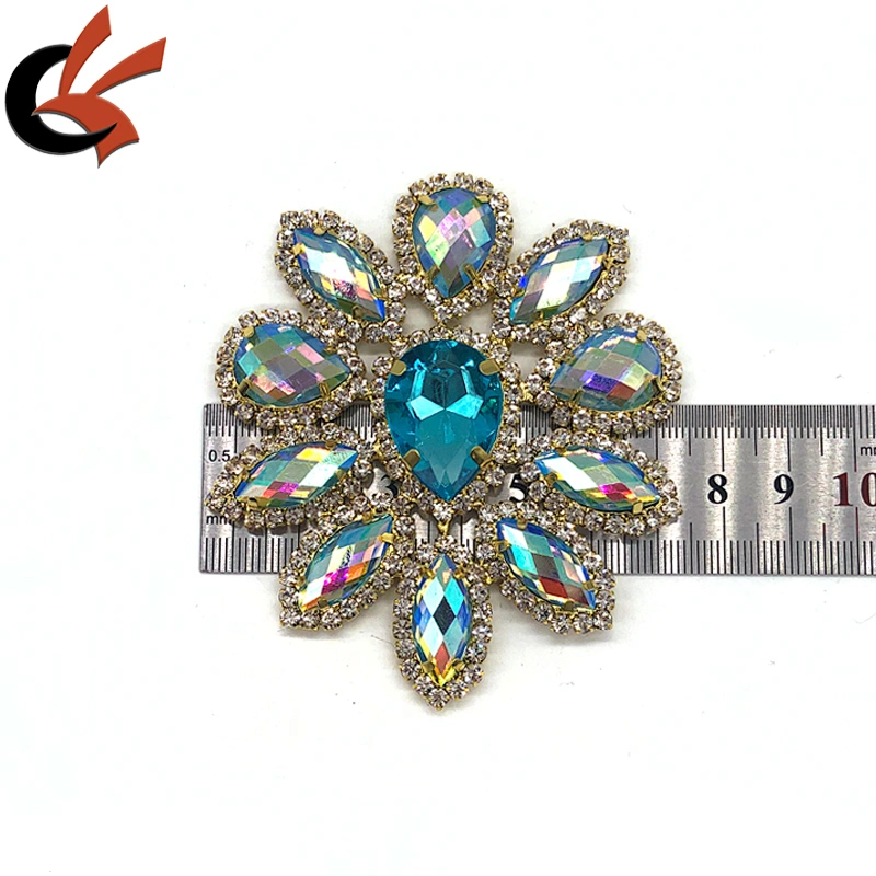 Colors AB Crystal Rhinestone Diamante Patch Sew On Applique Motif Carnival Accessory