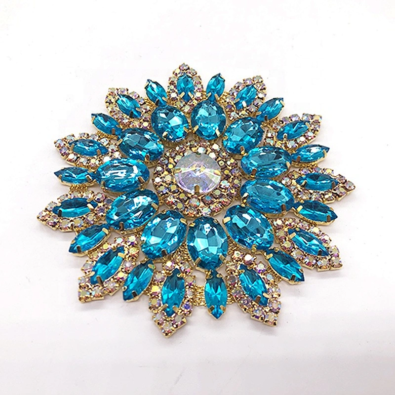 wholesale Guangzhou hot sale colorful shinning flat back brooch