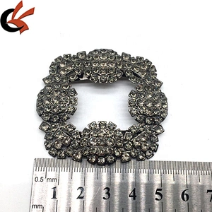 Custom antique shoe lace charms zinc alloy hook buckle shoe metal buckle parts rhinestone buckles