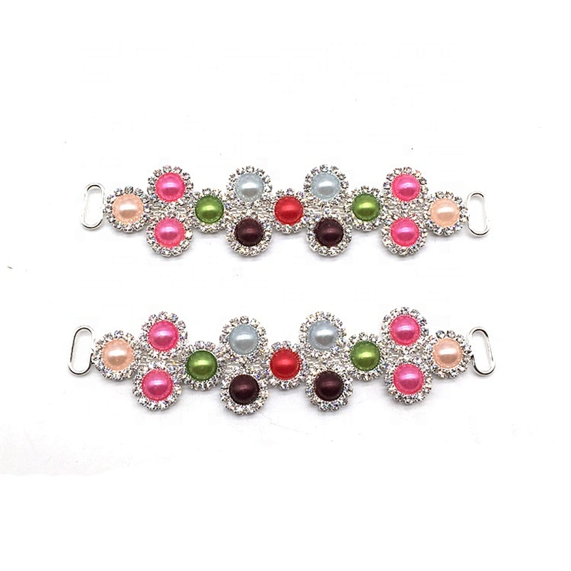 DIY Pearl Bling protective washable design flower rhinestone bikini connector for swimwear accessories