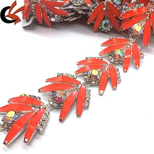 Hot fashion diy rhinestone motif mesh trimming chain for shoe garment bag accessories