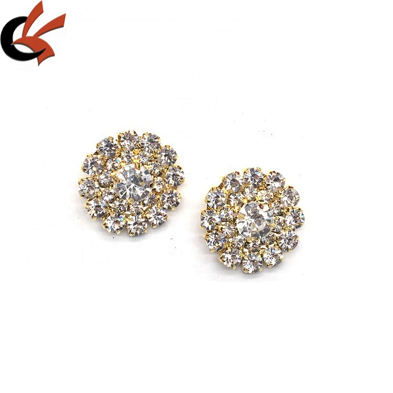 hot sell fashion clear crystal rhinestone buttons clothing accessories collar buttons for sewing on dress