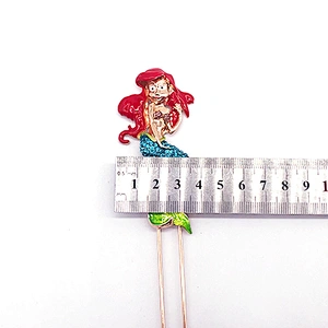 New shelves Enamel rhinestone crystal mermaid Cake topper for cupcake decoration