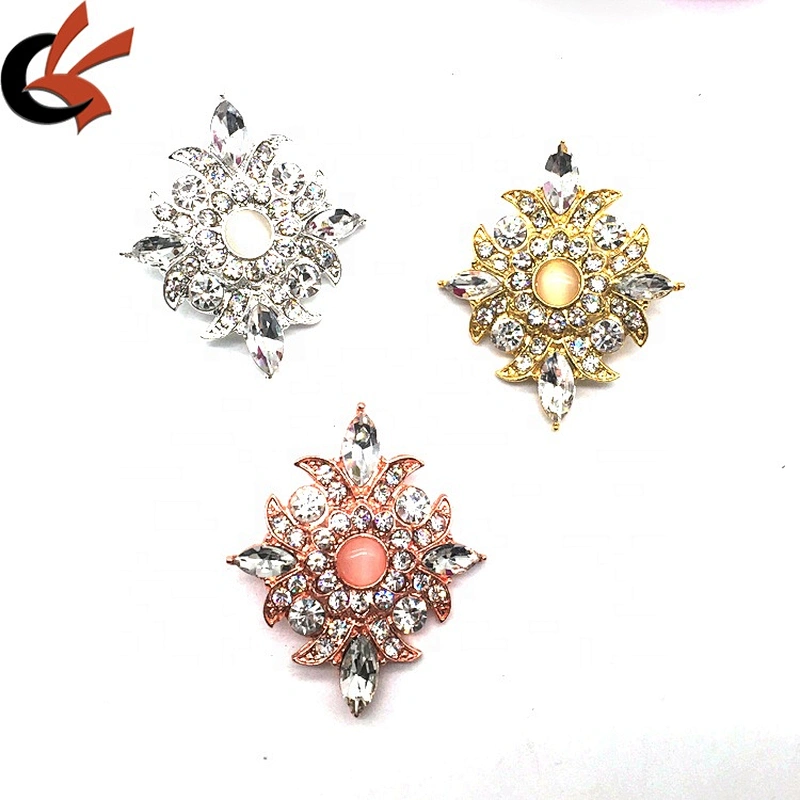 Custom Vintage Design Cloth Coat Colored Metal Setting Rhinestone Crystal Button For Clothing Accessories