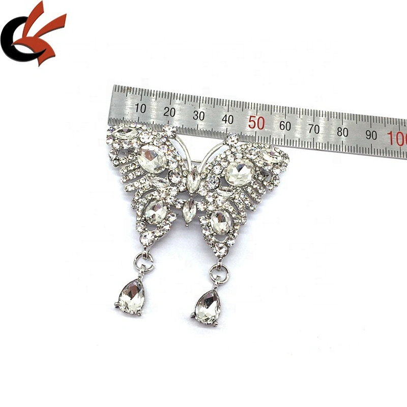 Silver/gold butterfly shaped luxury design brooch pin women suit safety brooch pins for evening dress