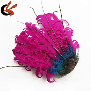 New style peacock and goose feathers curly feather pad