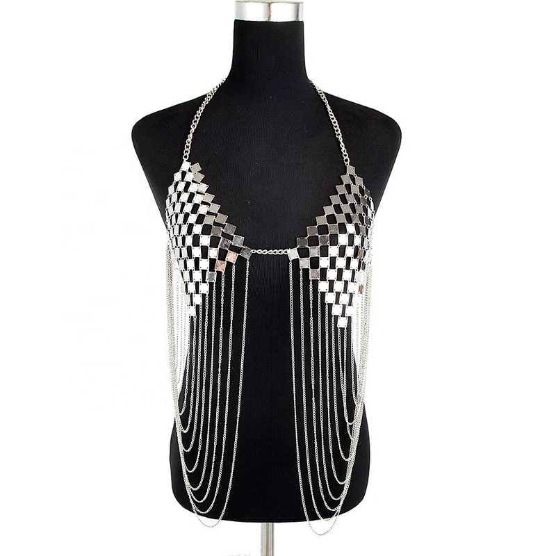 New Product Hot Selling Sequin Metal Bra Clothing Chain Long Tassel Layered Sexy Slave Body Bikini Chain