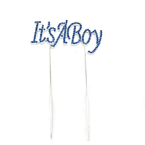 Baby Shower Party favors Centerpiece Decoration Blue Rhinestone It's A Boy cake topper