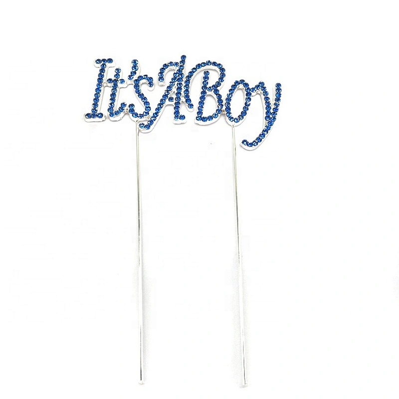 Baby Shower Party favors Centerpiece Decoration Blue Rhinestone It's A Boy cake topper