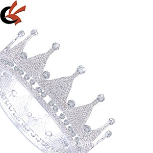 Silver Plating Crystal Miss Princess Pageant Crown Charms Necklaces Headbands Tiara For Girl Women