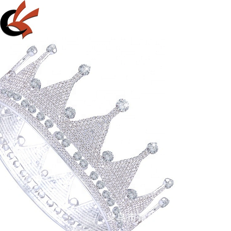 Silver Plating Crystal Miss Princess Pageant Crown Charms Necklaces Headbands Tiara For Girl Women