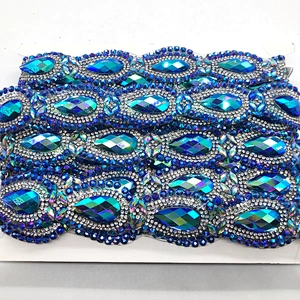 Customized new design Carnival Dress Decorative Hot Fix Resin Rhinestone Trimming Motif Wholesale