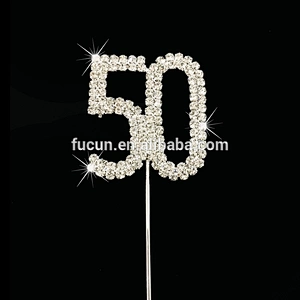new product 2020 birthday party decoration rhinestone crystal cake topper for birthday