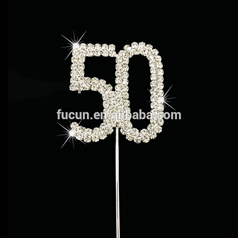 new product 2020 birthday party decoration rhinestone crystal cake topper for birthday