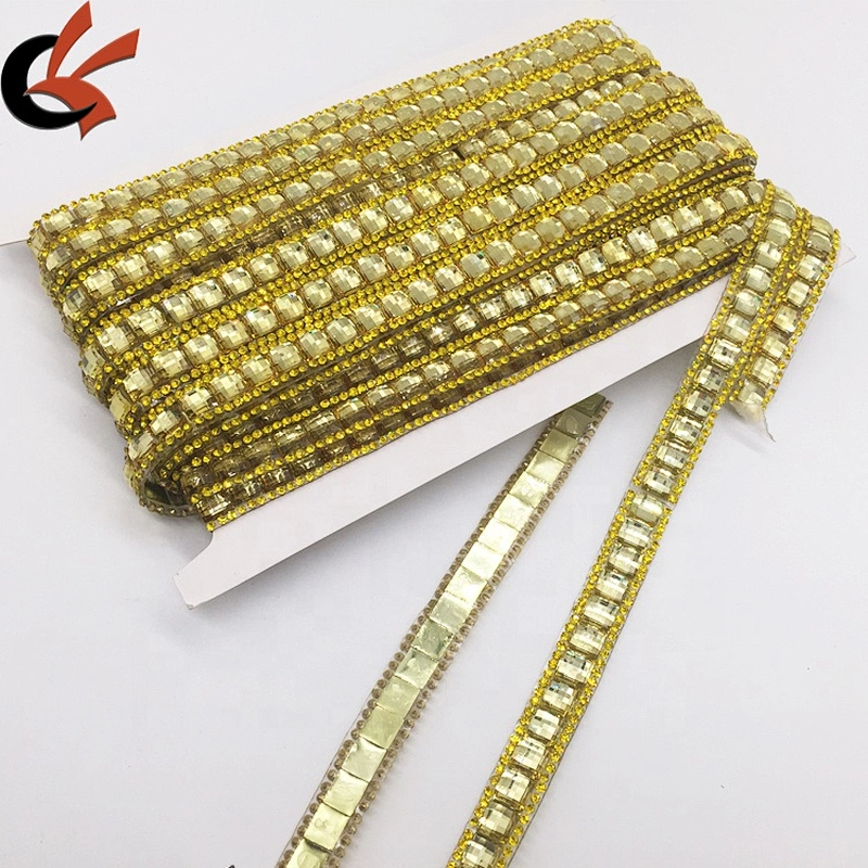 Top quality garment accessories trim types hot fix rhinestone transfer tape trimming