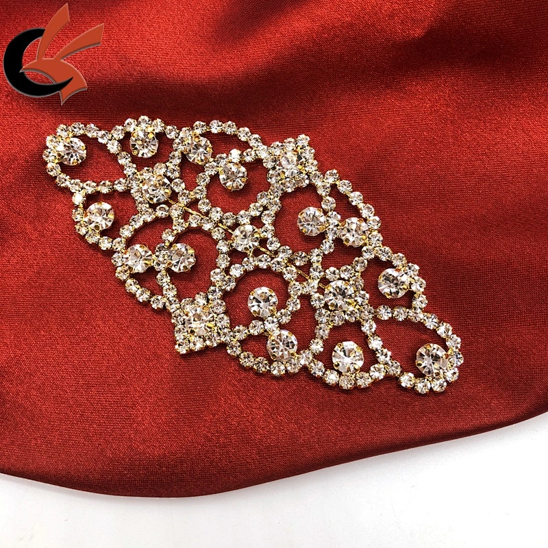 Gold clear crystal rhinestone appliques