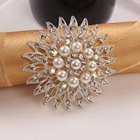 hot selling wedding table decoration crystal jewelry rhinestone gold silver plated napkin ring